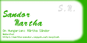 sandor martha business card